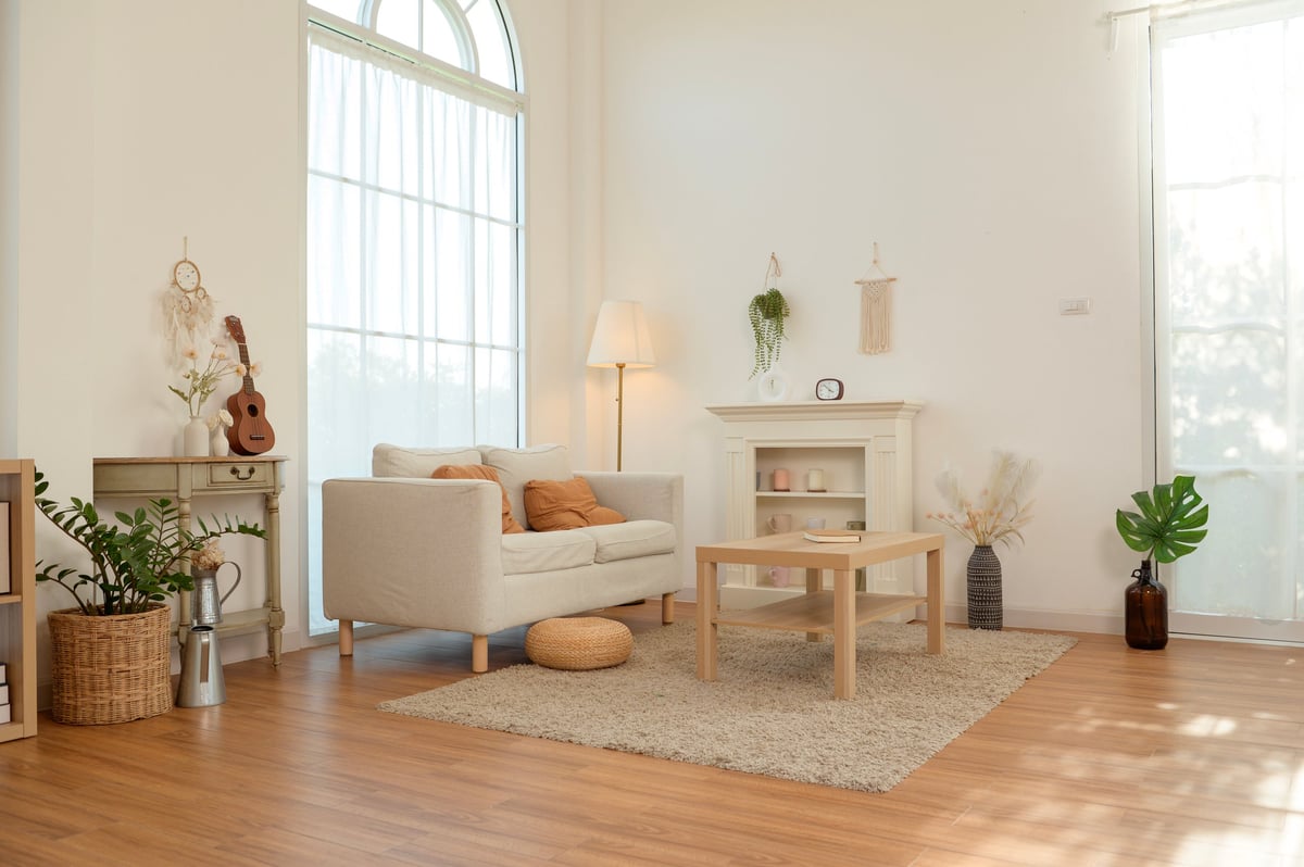 Beautiful freshly painted living room interior